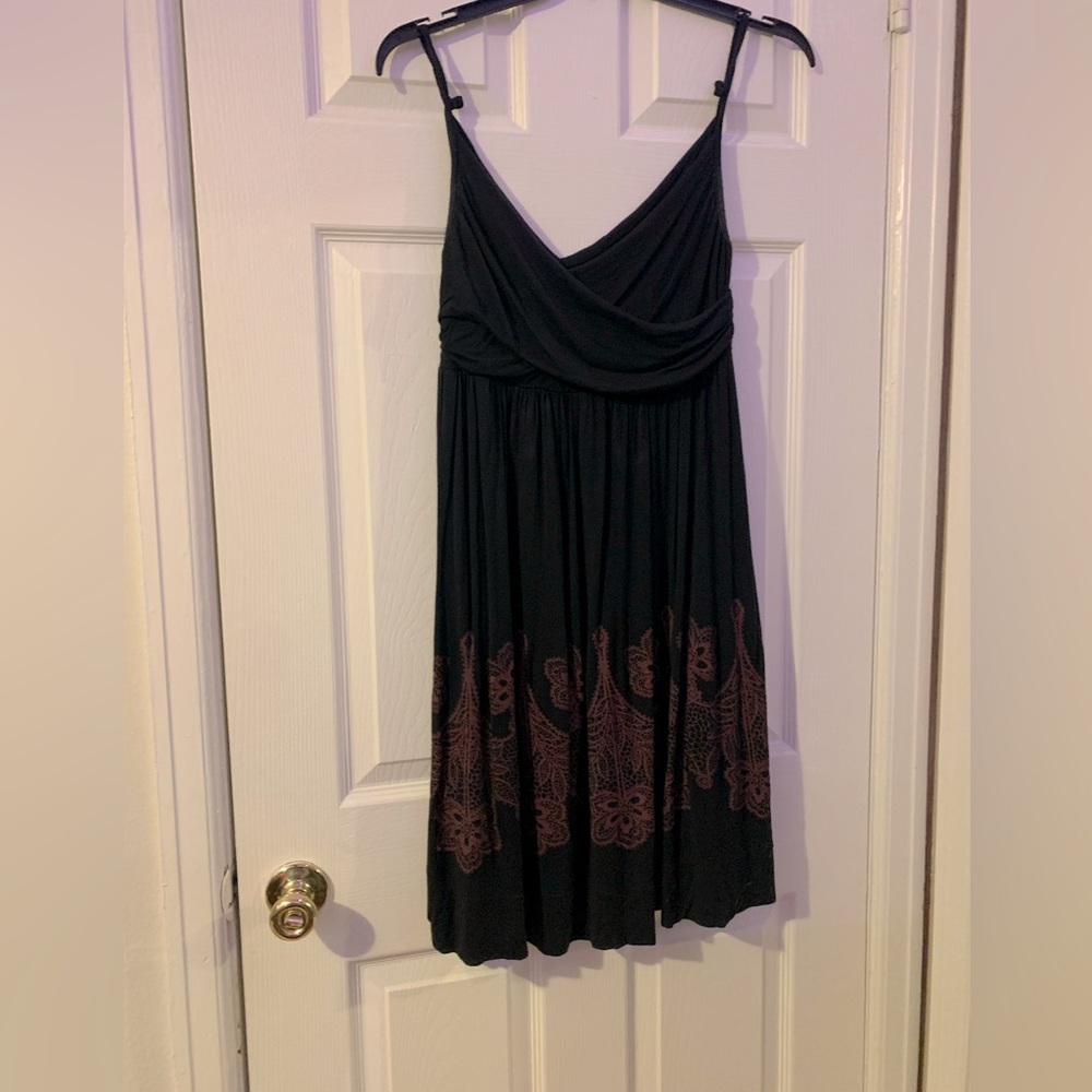 Black dress with red design